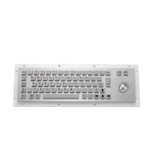 Teclado em aço inoxidável - KY-PC-N - Shenzhen KEYU Co., Ltd  - embutido / com teclas mecânicas / mouse integrado com 2 teclas