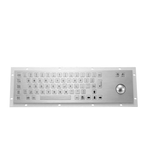 Teclado em aço inoxidável - KY-PC-B - Shenzhen KEYU Co., Ltd  - embutido / com teclas mecânicas / mouse integrado com 2 teclas