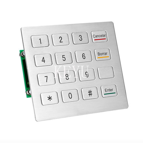 Teclado numérico 16 teclas - KY2116R - Shenzhen KEYU Co., Ltd  - embutido / em inox escovado / RS-232