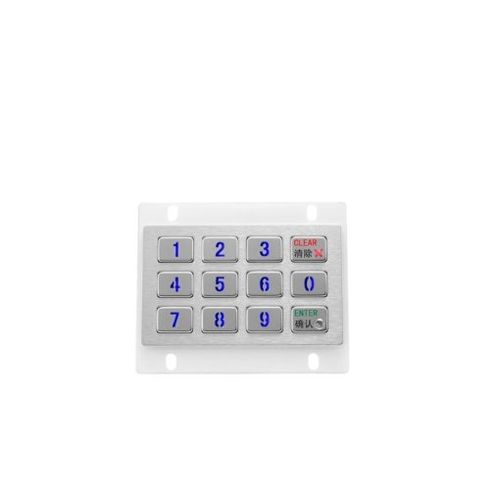 Teclado numérico retroiluminado - KY2120-LED - Shenzhen KEYU Co., Ltd  - 12 teclas / embutido / em aço inoxidável