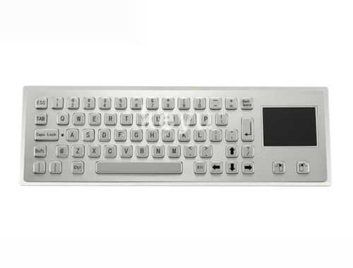 Teclado em aço inoxidável - KY-PC-LT - Shenzhen KEYU Co., Ltd  - embutido / com teclas mecânicas / mouse integrado com 2 teclas