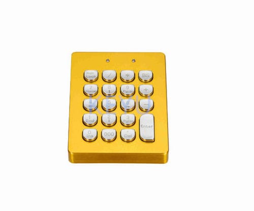 Teclado numérico em ouro - KY-U90 gold - Shenzhen KEYU Co., Ltd  - 19 teclas / embutido / em inox escovado