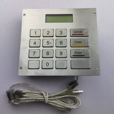 Teclado numérico com display LCD - KY-3688LP - Shenzhen KEYU Co., Ltd  - 16 teclas / embutido / em aço inoxidável