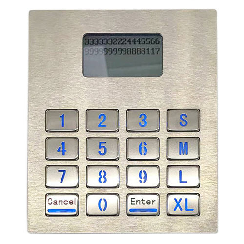 Teclado numérico com display LCD - KY-3088LP-12864-B - Shenzhen KEYU Co., Ltd  - 16 teclas / embutido / em inox escovado
