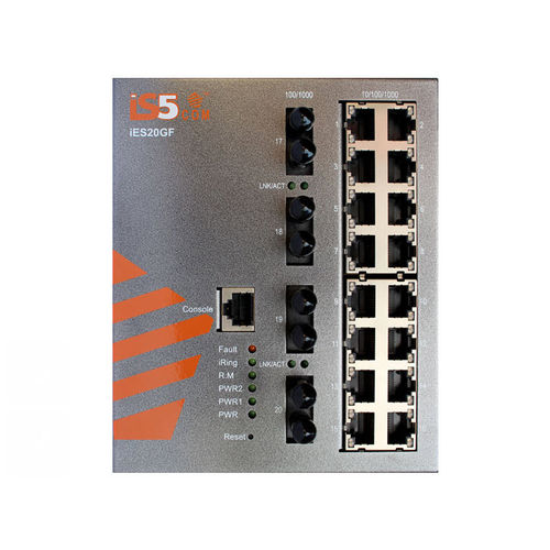 Switch de rede gerenciável - iES20GF - iS5 Communications - 20 portas / rápido / industrial