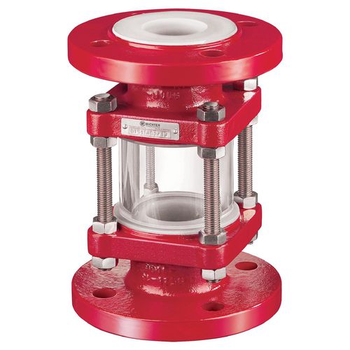 Visor de fluxo para indicador de nível - SGS series - Richter Chemie Technik - em vidro borossilicato / flangeado / revestido em PFA