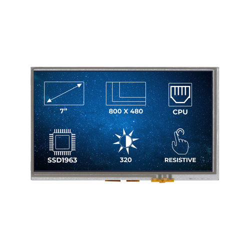 Módulo de visualização de LED - RVT70AQSNWR36 - Riverdi - TFT / com tela sensível ao toque resistiva / 800 x 400