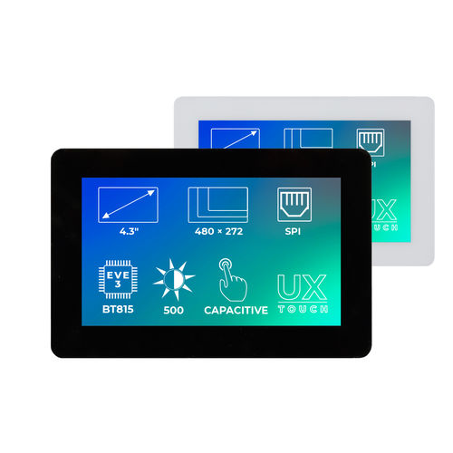 Módulo de visualização TFT - RiTFT-43-CAP-UX - Riverdi - com tela sensível ao toque capacitiva / 480 x 272 / industrial