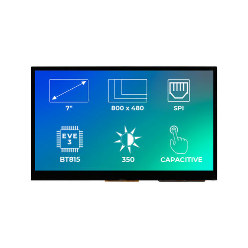 Módulo de visualização TFT - RiTFT-70-CAP - Riverdi - com tela sensível ao toque capacitiva / 800 x 480 / industrial