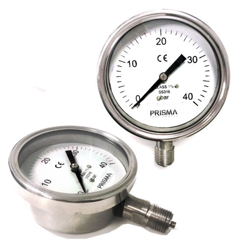 Manômetro com mostrador analógico - BSPG - Prisma Instruments - com rosca / em aço inoxidável / com tubo de Bourdon