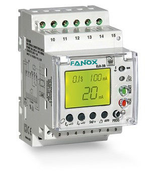 Relé de controle de fuga à terra - ELR-3B - FANOX ELECTRONIC - CA / CC / para trilho DIN