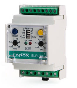 Relé de proteção de fuga à terra - ELR-3C - FANOX ELECTRONIC - para trilho DIN / temporizador / ajustável