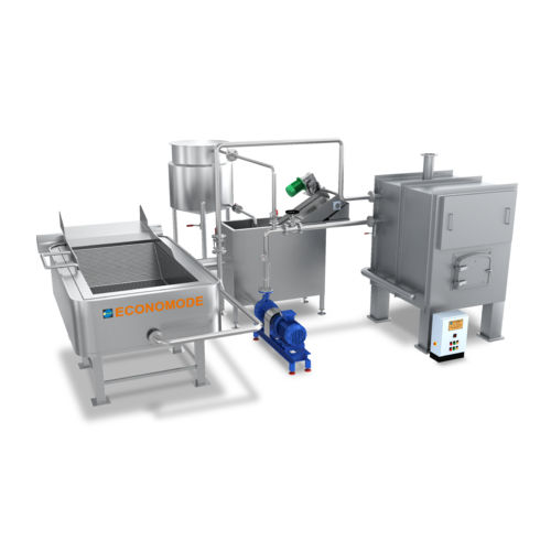 Fritadeira industrial contínua - Economode Food Equipment (India) Pvt. Ltd. - para batata / retangular / semiautomática
