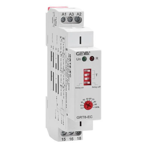 Relé temporizado com retardo na energização (on delay) - GRT8-EC - Zhejiang Geya Electrical Co., Ltd - com retardo na desenergização (off-delay) / para montar em trilho DIN / para iluminação