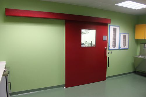 Porta de correr - PSE-I - Ponzi - em aço inoxidável / para ambiente interno / para hospital
