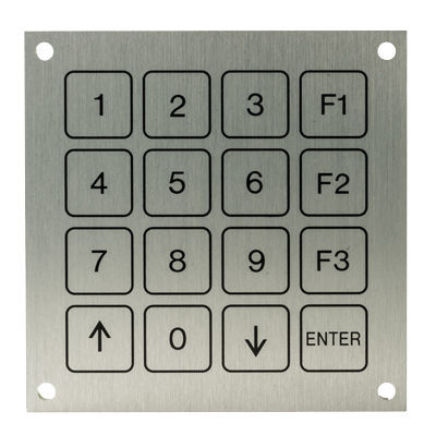 Teclado numérico 16 teclas - KBF11 - Barantech - embutido / piezoelétrico / em aço inoxidável