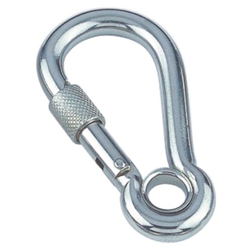 Mosquetão com bloqueio - 8232 series - Marinetech Edelstahlhandel - em aço inoxidável / assimétrico