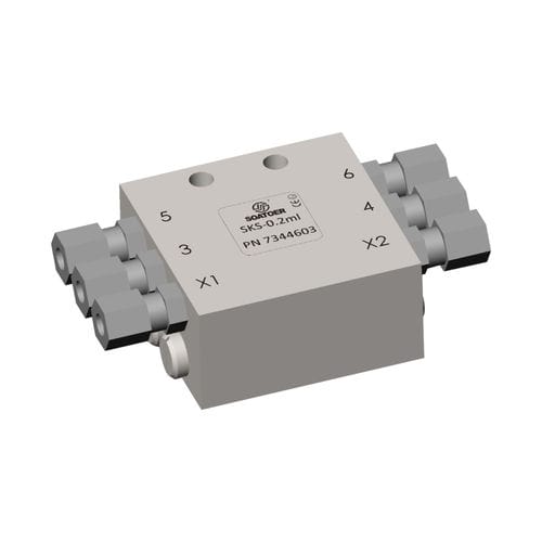 Dispensador para sistema de lubrificação progressiva - SKS  - SOATO FLUID SYSTEM