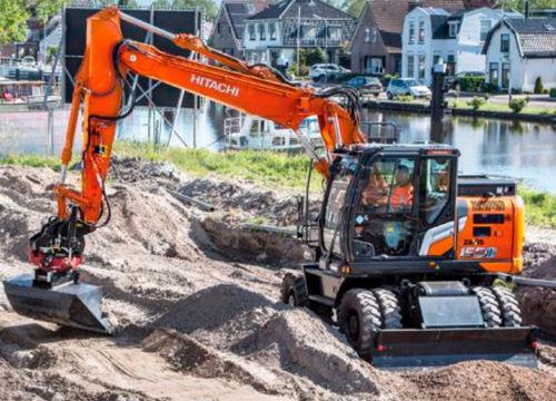 Escavadeira de médio porte - ZX155W-7 - Hitachi Construction Machinery Europe - de rodas / a diesel / para construção civil