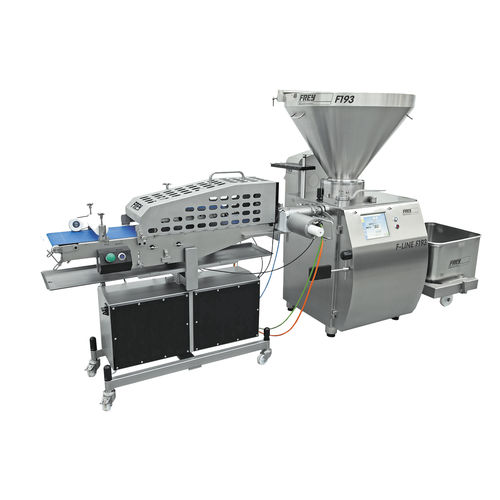 Linha de produção de carne moída de porcionamento - DMFB92 LIN - FREY MASCHINENBAU - de enchimento / de corte / de controle
