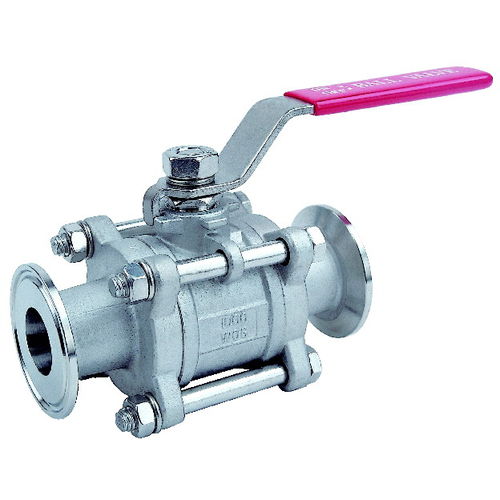 Válvula de esfera - BT-V3SAN - BOLA-TEK Mfg.Co - de alavanca / 3 peças / para setor sanitário