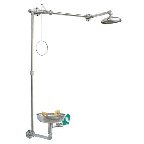 Chuveiro de segurança de parede - SS-H150 - Fortune Protection Safety Ltd. - com lava-olhos / para ambiente interno / para ambiente externo