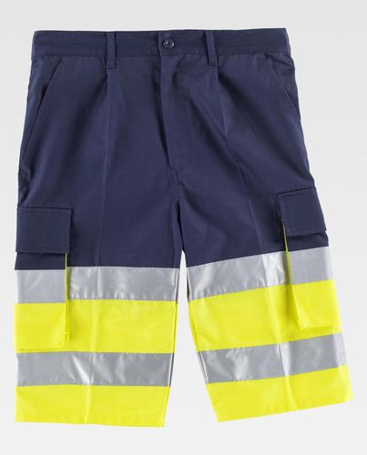 Bermuda de alta visibilidade - C4005 series - WORKTEAM - de trabalho / em algodão / em poliéster