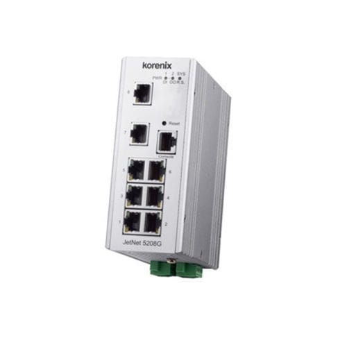 Switch de rede gerenciável - JetNet 5208G - Beijers Electronics APAC - 9 portas / de nível 2 / para trilho DIN