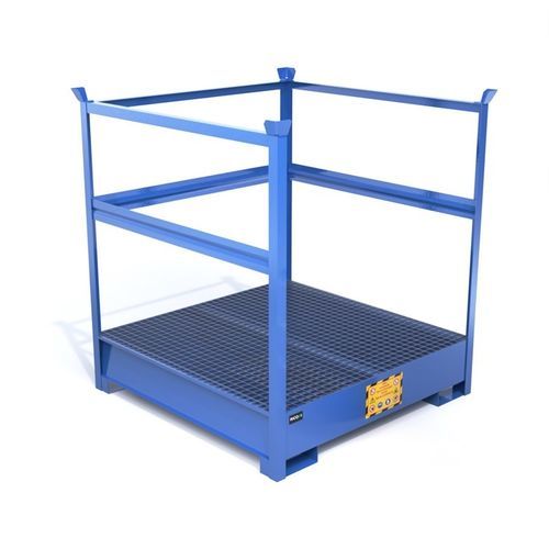 Palete de contenção para tambores - ECO404 - Ricomi srl - 4 tambores / em aço galvanizado / com grelha galvanizada