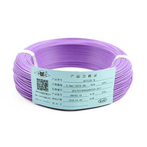 Fio elétrico isolado - AFR250 / AFT250 series - Shanghai Shenyuan High Temperature wire Co., Ltd - em cobre / em PTFE / flexível