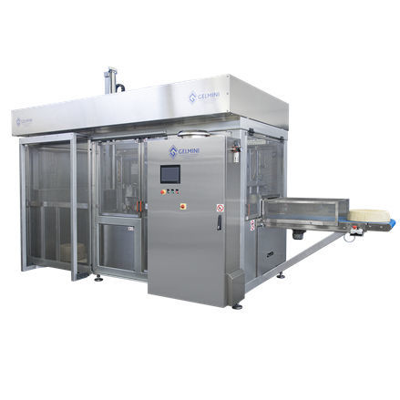Máquina porcionadora de queijo de pasta dura - EOS - Gelmini - mecânica / automática / com transportador contínuo