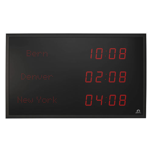 Relógio com múltiplos fusos horários - TZI series - MOBATIME Swiss Time Systems - digital / de LED / para ambiente interno