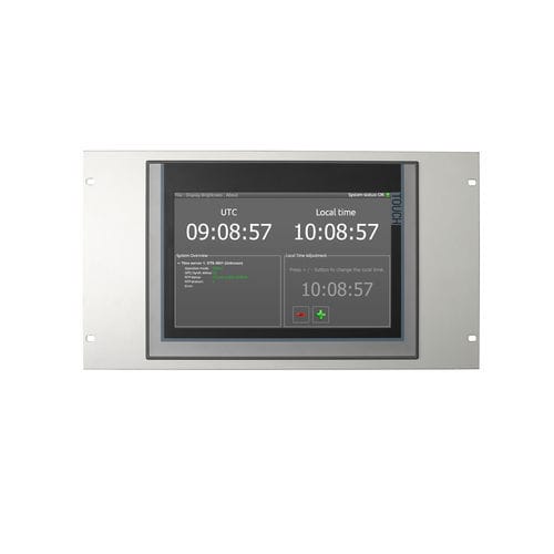 Painel de controle da hora a bordo - STC - MOBATIME Swiss Time Systems - com tela sensível ao toque