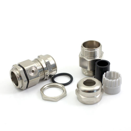 Prensa-cabo à prova de água - JX-M-BR series - YUEQING JIXIANG CONNECTOR CO., LTD - em latão niquelado / com rosca / reto