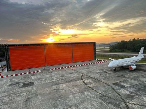Porta multilâminas - FAHD100 - Large Industrial Door Co., LTD - de emparelhar / camarão / de PVC