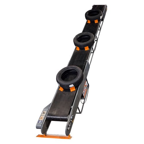 Transportador para pneus - TC-15-E - Martins Industries - de esteira / inclinado / de movimentação
