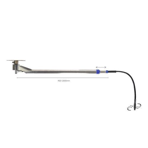 Guindaste de braço para montagem no teto - ZX.2671-M175 - Idrobase Group Srl - em aço inoxidável / telescópico / giratório