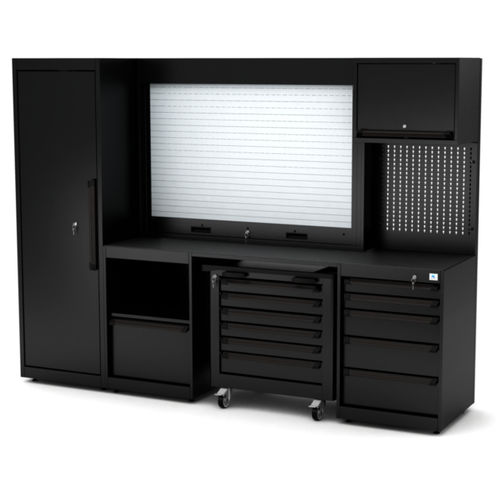Bancada de trabalho metálica - WB-C272P - RO & Co. S.p.A. Keen Space - para oficina / com 5 gavetas / com painel porta-ferramentas