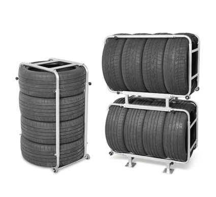 Estante industrial tubular - 450 - STANZANI Sas di Angela Stanzani & C. - compacta / regulável / para pneus