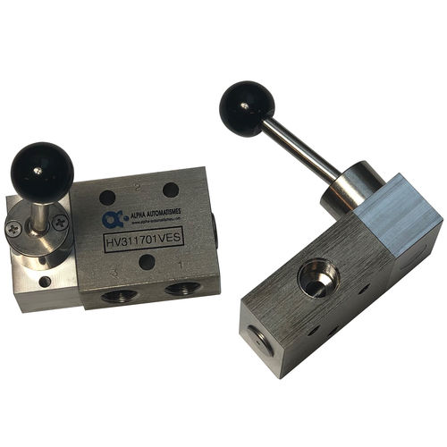 Válvula direcional pneumática com alavanca - HV/VES series - ALPHA AUTOMATISMES Sarl - spool / de 3/2 vias / de 5/3 vias