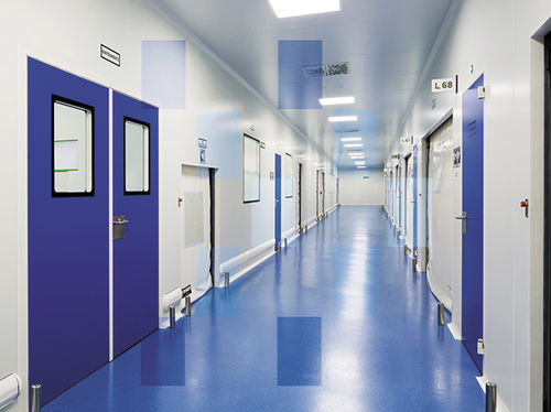 Porta com dobradiças - CR 60 series - ALBIAN GROUP - para sala limpa / rápida / de alta resistência