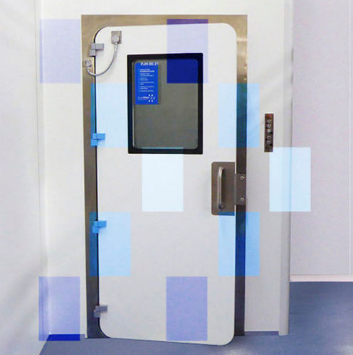 Porta para sala limpa - PJH 90.21V - ALBIAN GROUP - com dobradiças / de segurança / com junta inflável