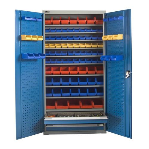 Armário para oficina - FJ-4008 - ChengDu SanJi Technology Co.,LTD - de piso / com prateleiras / com 2 portas