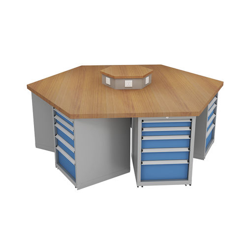 Bancada de trabalho metálica - FZ-1044 - ChengDu SanJi Technology Co.,LTD - com várias gavetas