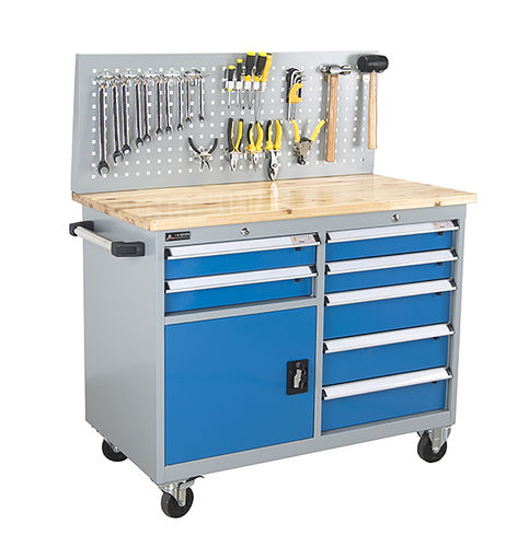Bancada de trabalho em aço - FCY-1033 - ChengDu SanJi Technology Co.,LTD - com 8 gavetas / móvel / de porta