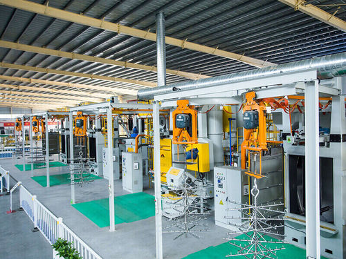 Jateadora de granalha de gancho - MHB2 series - MAYFLAY Machinery (Huizhou) Co., Ltd. - de turbina / para metais / de chapas