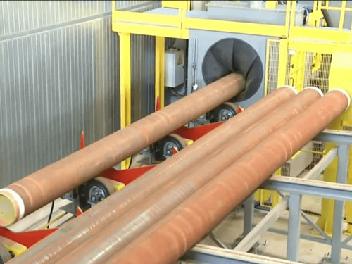 Jateadora de granalha com transportador de rolos - MTR series - MAYFLAY Machinery (Huizhou) Co., Ltd. - de turbina / para tubos / de chapas