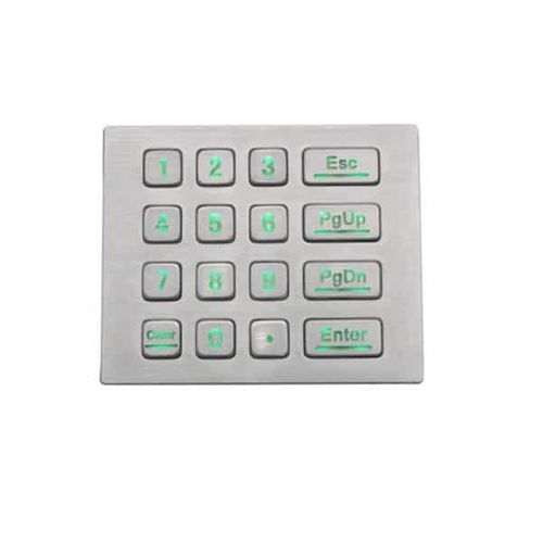 Teclado numérico retroiluminado - MKA-16-NLMX - MATE TECHNOLOGY SHENZHEN LIMITED - 16 teclas / embutido / em aço inoxidável