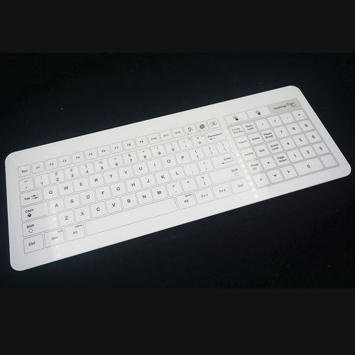 Teclado em vidro temperado - MKE-436-N - MATE TECHNOLOGY SHENZHEN LIMITED - de mesa / com teclas mecânicas / mouse integrado com 2 teclas