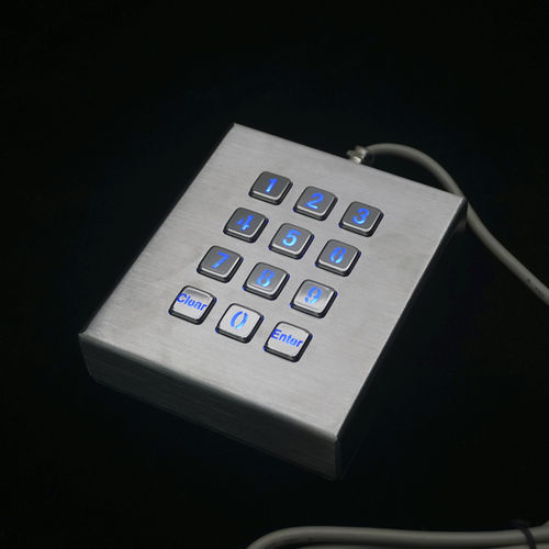 Teclado numérico 12 teclas - MKA-34-NLM - MATE TECHNOLOGY SHENZHEN LIMITED - de bancada / em aço inoxidável / RS-232